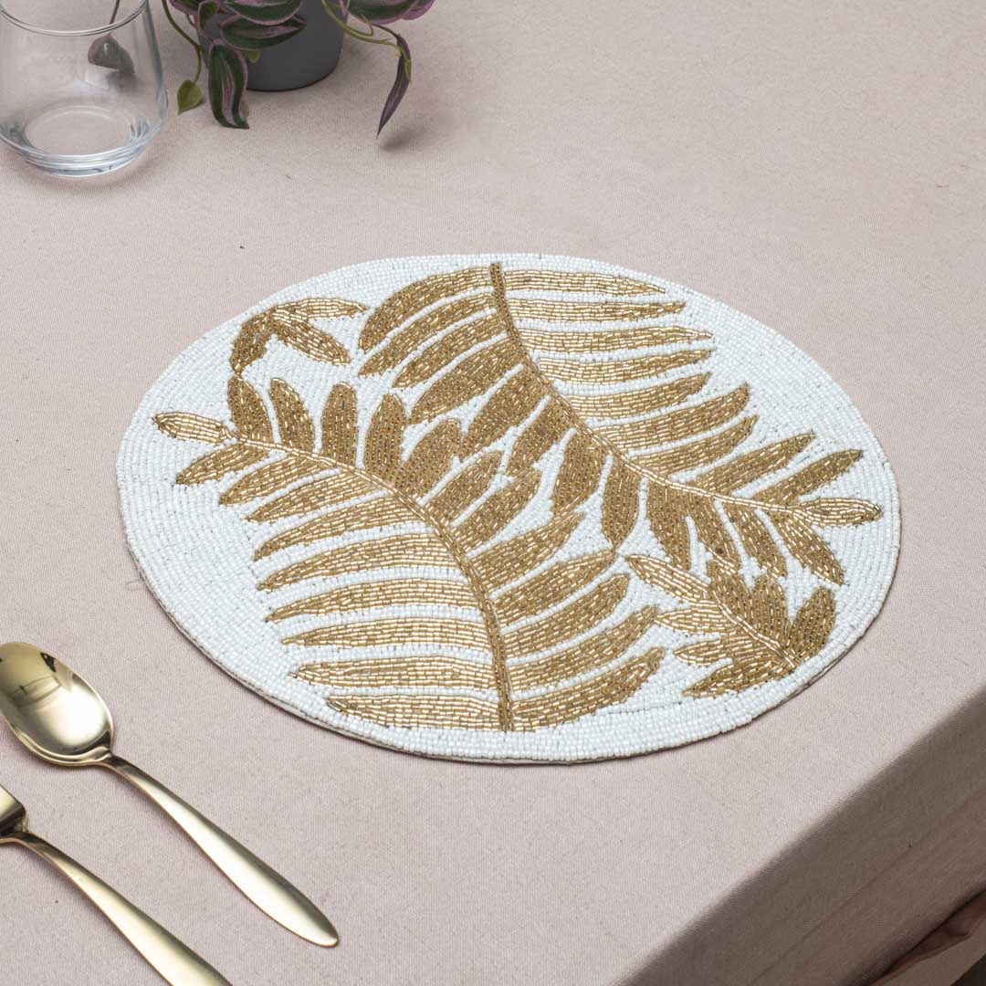 Handcrafted Golden Fern Table Mat