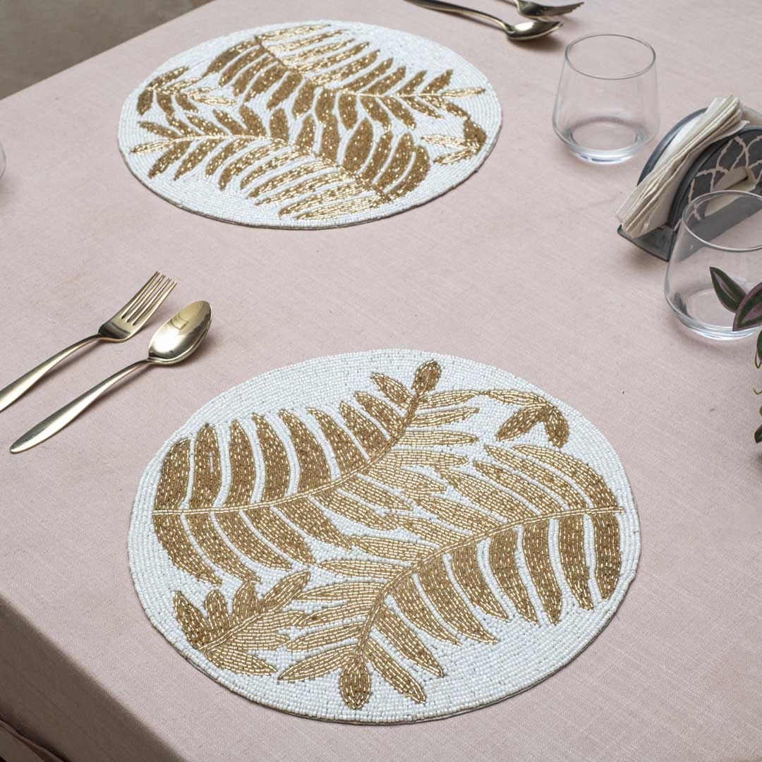 Handcrafted Golden Fern Table Mat