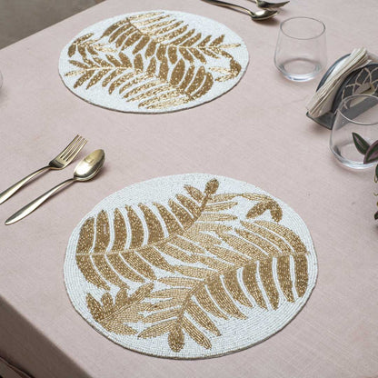 Handcrafted Golden Fern Table Mat