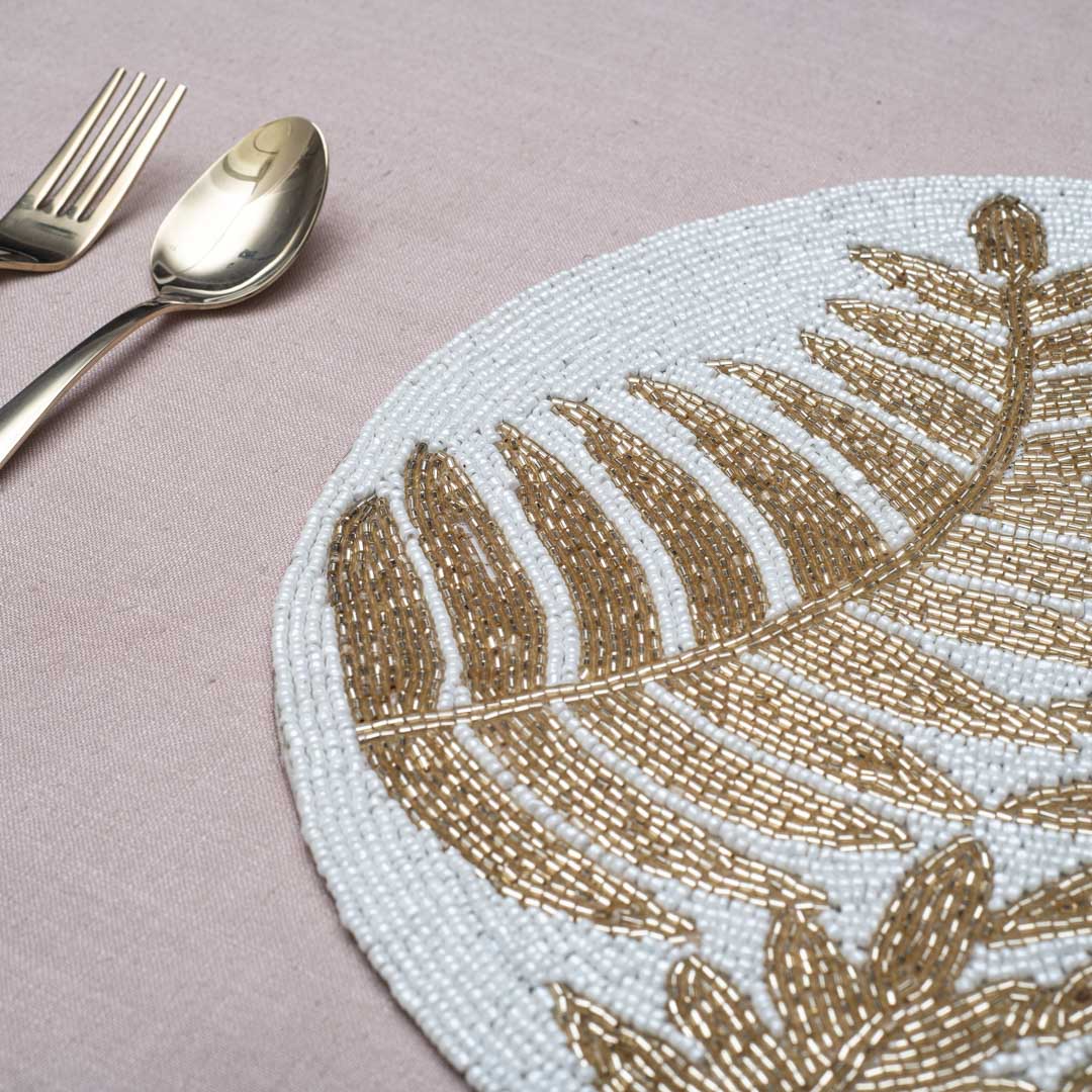 Handcrafted Golden Fern Table Mat