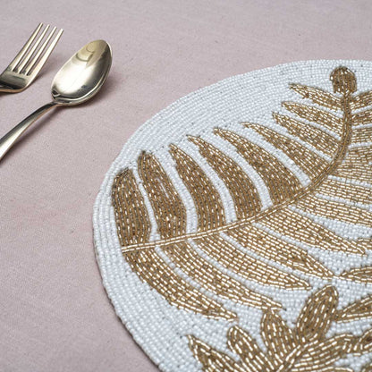 Handcrafted Golden Fern Table Mat