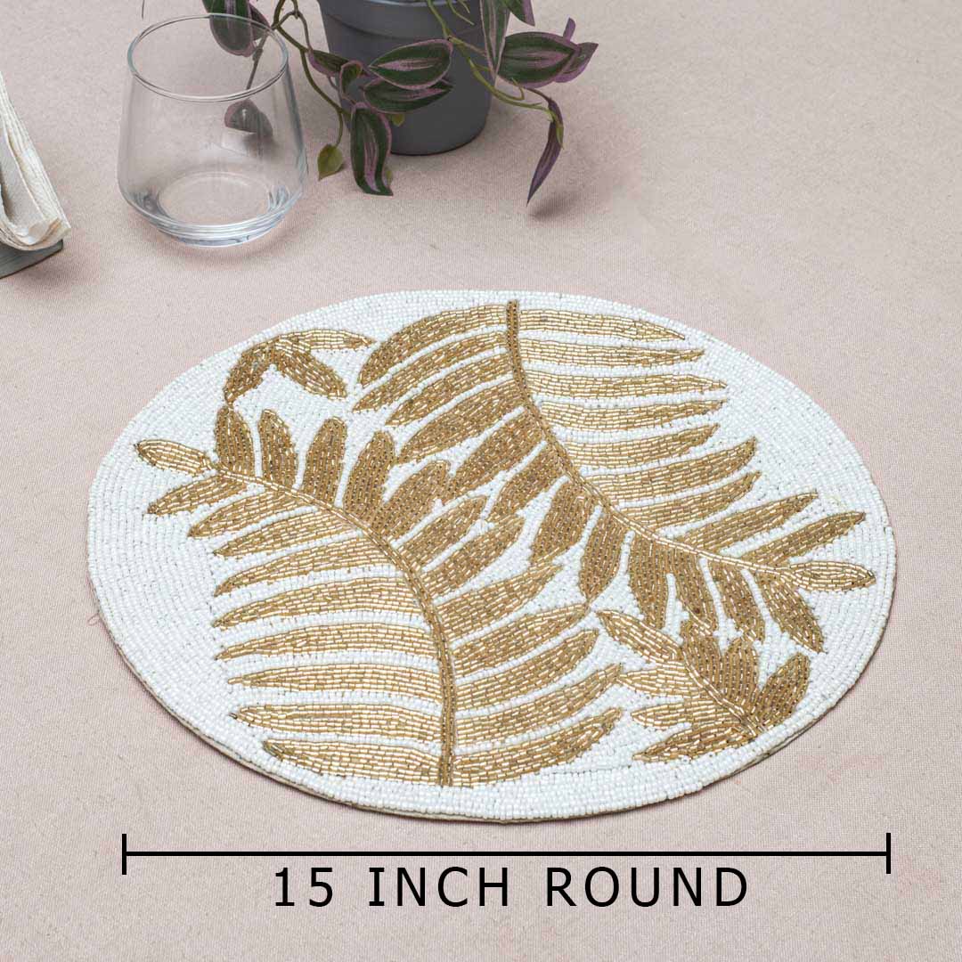 Handcrafted Golden Fern Table Mat