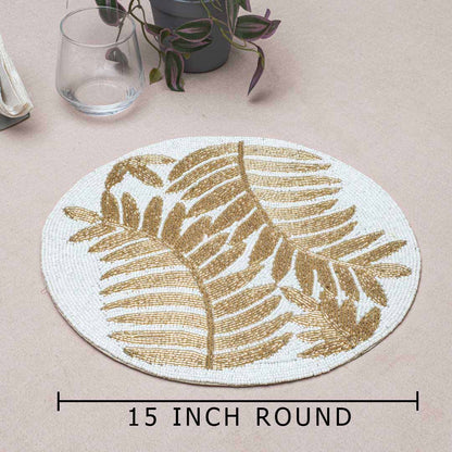 Handcrafted Golden Fern Table Mat