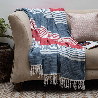The Mariner Stripe Cozy Sofa Throw