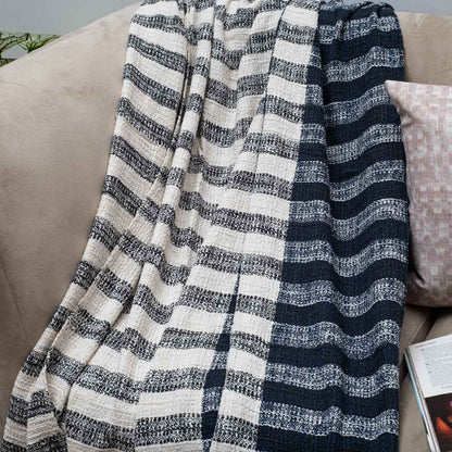 Geometric Grid Cozy Sofa Throw