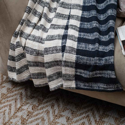 Geometric Grid Cozy Sofa Throw