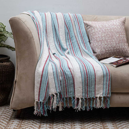 Seaside Stripe Cozy Sofa Throw