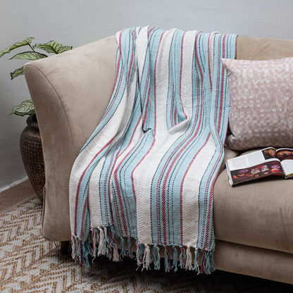Seaside Stripe Cozy Sofa Throw