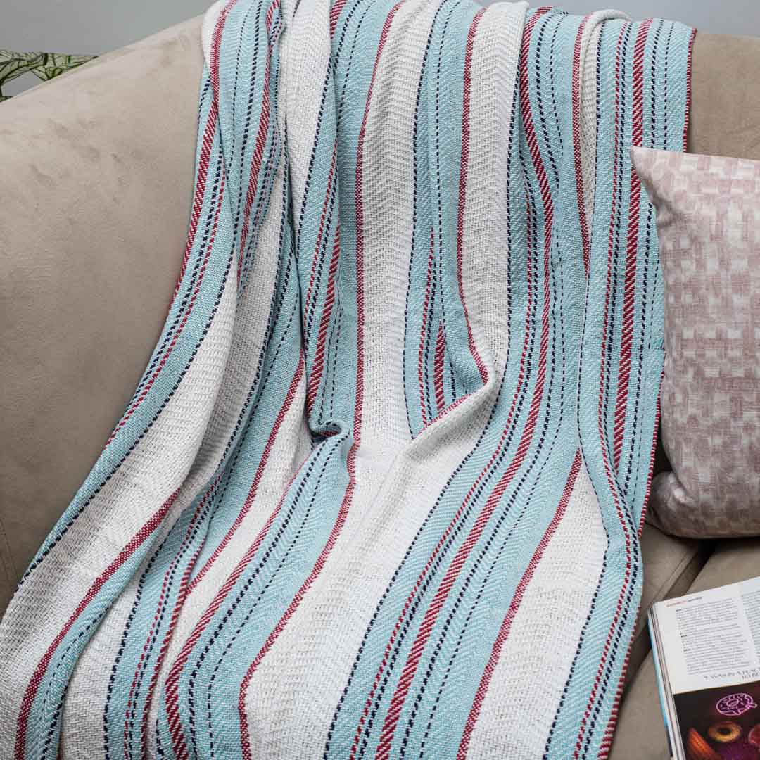 Seaside Stripe Cozy Sofa Throw