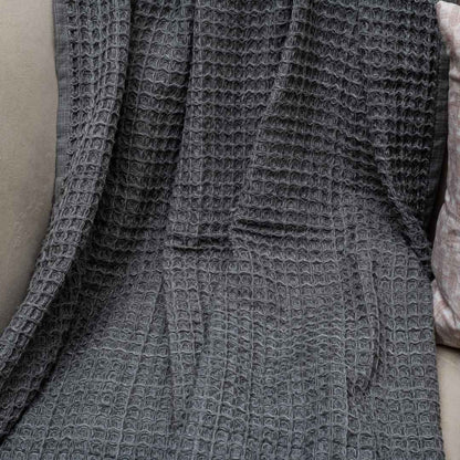 Graphite Grid Cozy Sofa Throw