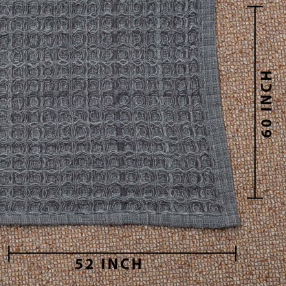 Graphite Grid Cozy Sofa Throw