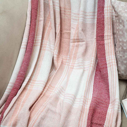 Striped Fringe Cozy Sofa Throw