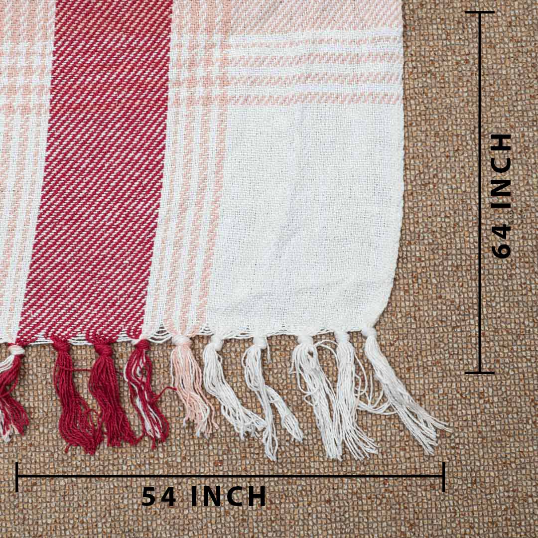 Striped Fringe Cozy Sofa Throw