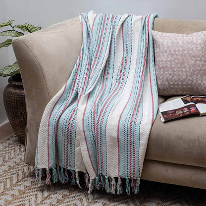Coastal Stripe Cozy Sofa Throw
