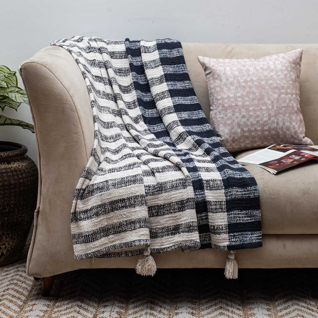 Chevron Tassel Cozy Sofa Throw