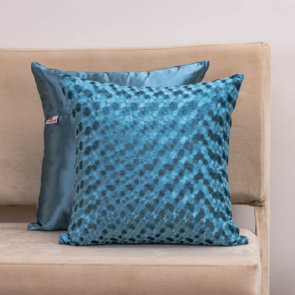 RoseFur Dark Blue Velvet Cushion Cover – 16x16 Inch Stylish Home Décor