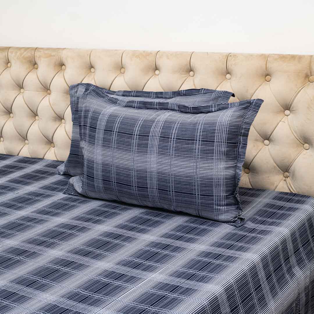 Modern Abstract Stripe Bed Sheet 2pc Pillow Cover 1pc Bed Sheet- D2