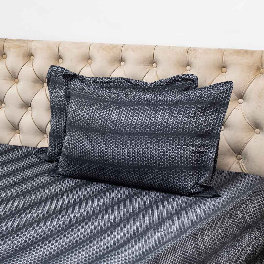 Modern Abstract Stripe Bed Sheet 2pc Pillow Cover 1pc Bed Sheet- D3