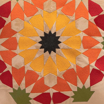 Mandala Bloom Beige Velvet Cushion Cover – 16x16 Inch Stylish Home Décor