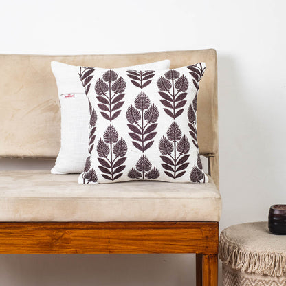 Premium Botanic Elegance Embroidery Cushion Cover
