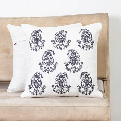 Premium Asian Multi Paisley Embroidery Cushion Cover