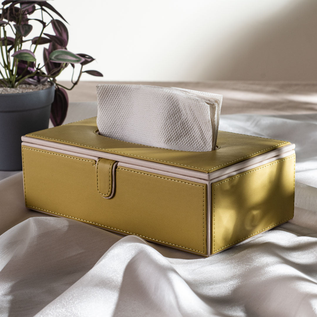 Premium Two-Tone Vegan Leather Standard Size Tissue Box