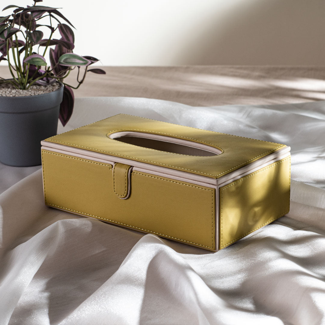 Premium Two-Tone Vegan Leather Standard Size Tissue Box
