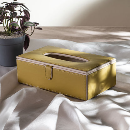 Premium Two-Tone Vegan Leather Standard Size Tissue Box