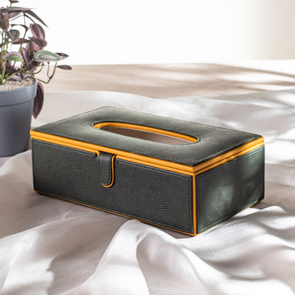 Premium Vegan Leather Lizard Grain texture Standard Size Tissue Box