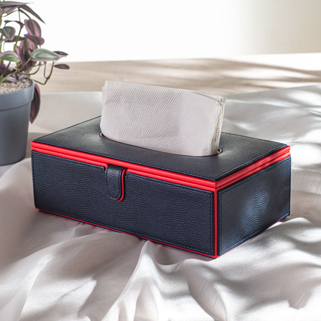 Premium Vegan Leather Lizard Grain texture Standard Size Tissue Box