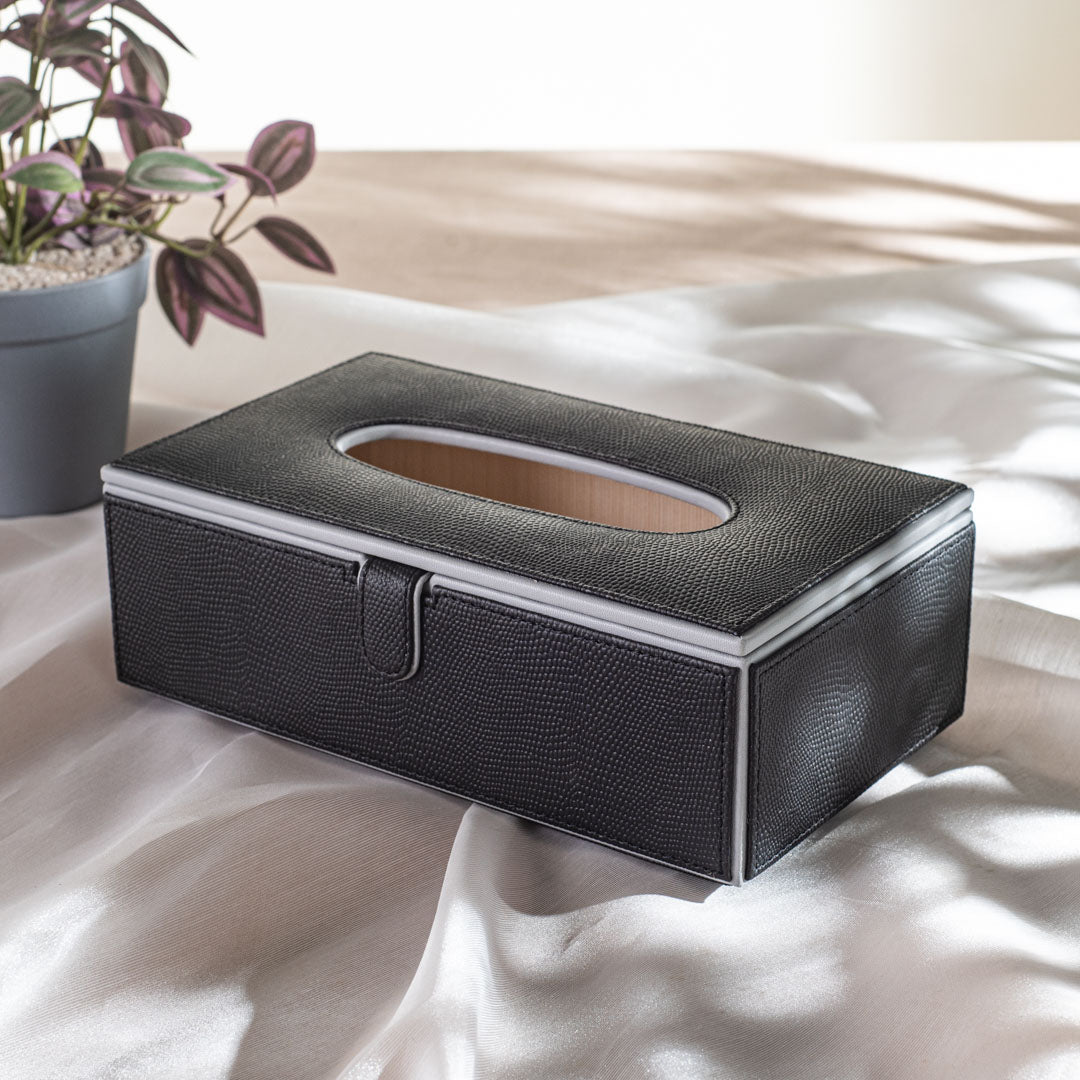 Premium Vegan Leather Lizard Grain texture Standard Size Tissue Box