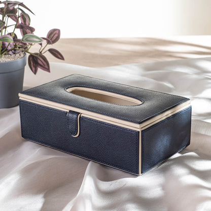 Premium Vegan Leather Lizard Grain texture Standard Size Tissue Box