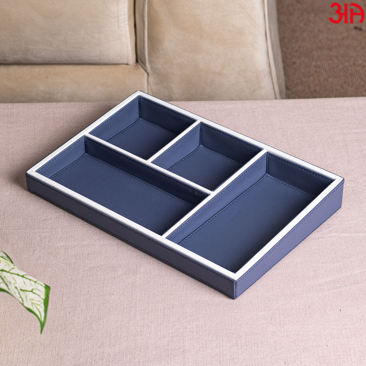 Blue Organizer Tray ( 4 Pockets ) (33x22x4.5)-CM