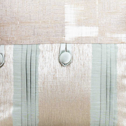 16x16&quot; Panel Design Cotton Jacquard Decorative Cushion Cover in Cream-Green