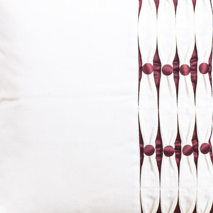 Elegant 16&quot; Square Linen Cushion Cover featuring Deep Pink Embellishment