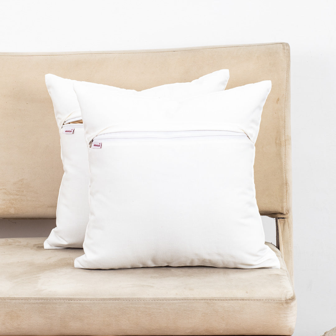 Elegant 16&quot; Square Linen Cushion Cover featuring Deep Pink Embellishment