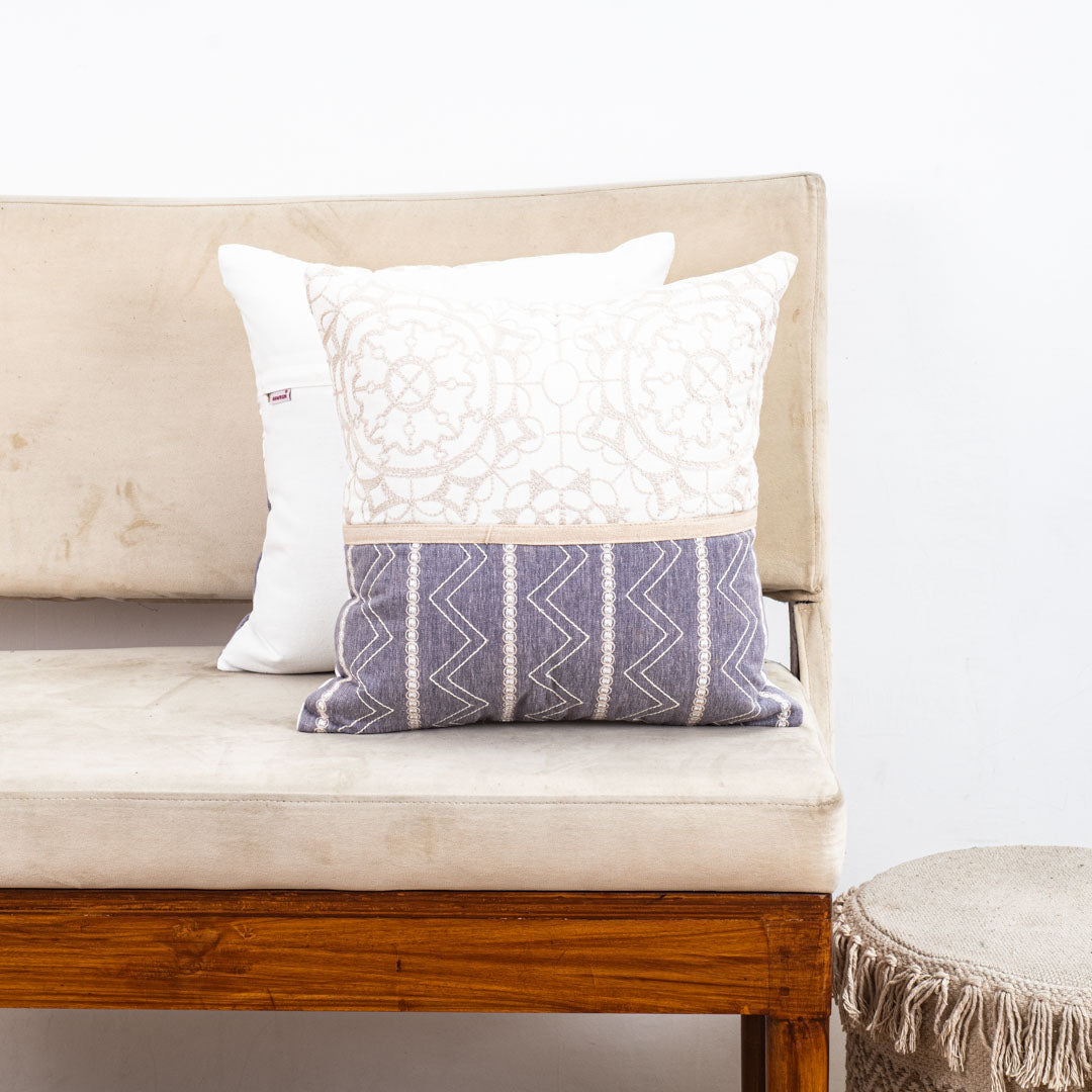 Unique Dual-Pattern Grey Cotton 16x16&