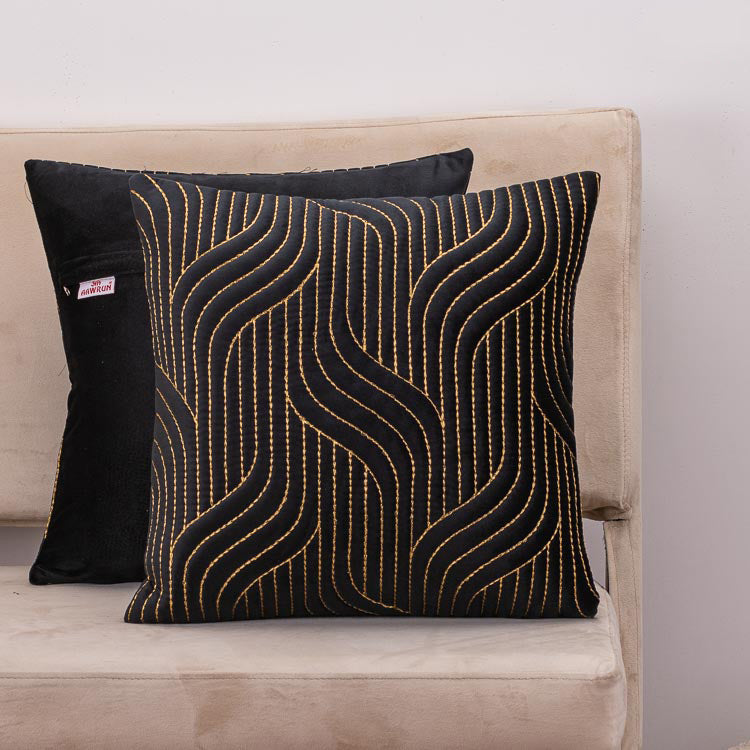 Vapour Pattern Zari Velvet Cushion Covers