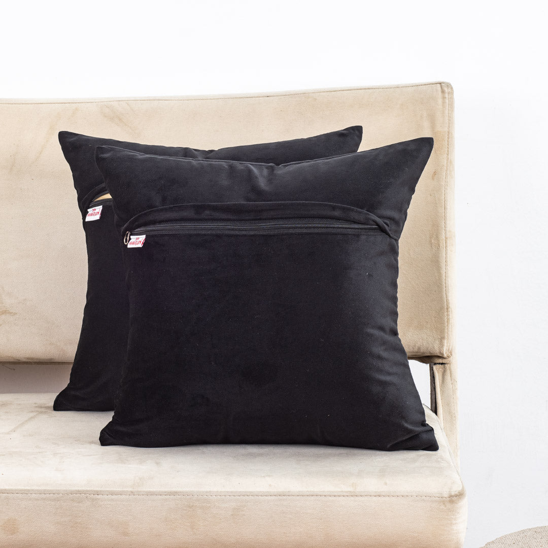 Vapour Pattern Zari Velvet Cushion Covers