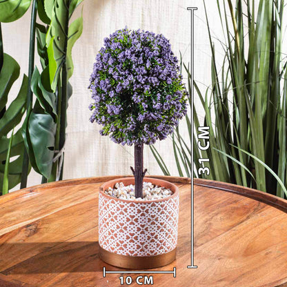 Violet Green Artificial Potted Plant – 10×31cm PVC Plastic &amp; Nylon