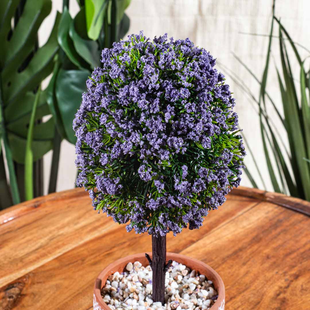 Violet Green Artificial Potted Plant – 10×31cm PVC Plastic &amp; Nylon