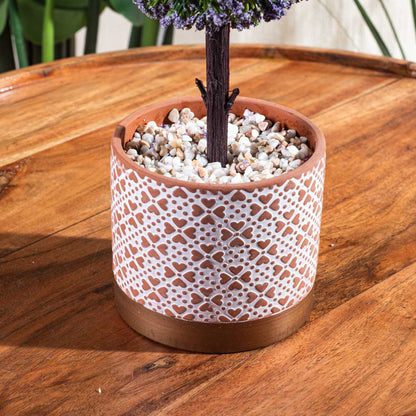 Violet Green Artificial Potted Plant – 10×31cm PVC Plastic &amp; Nylon