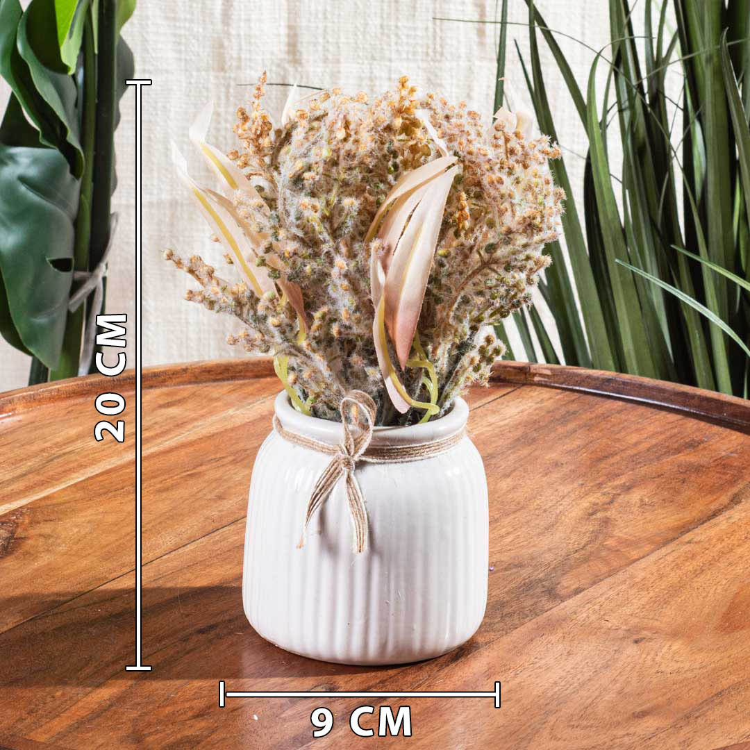 Lite Green Artificial Flower Pot – 9×20cm PVC Plastic &amp; Nylon