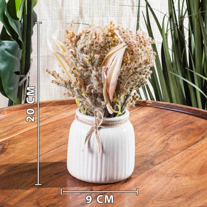 Lite Green Artificial Flower Pot – 9×20cm PVC Plastic &amp; Nylon