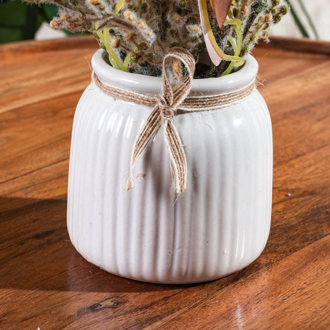 Lite Green Artificial Flower Pot – 9×20cm PVC Plastic &amp; Nylon