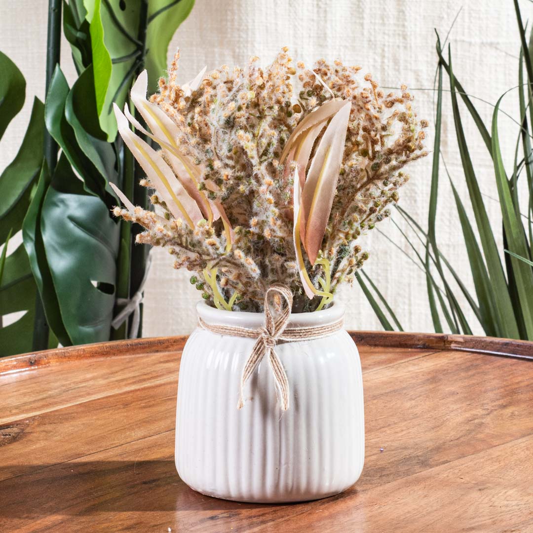 Lite Green Artificial Flower Pot – 9×20cm PVC Plastic &amp; Nylon