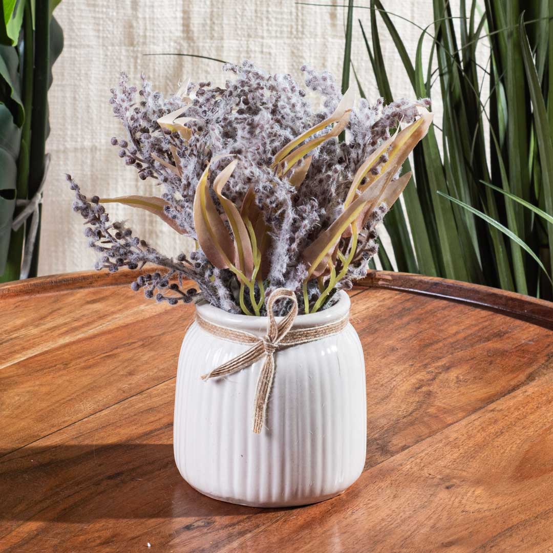 Lite Blue Artificial Flower Pot – 9×20cm PVC Plastic &amp; Nylon