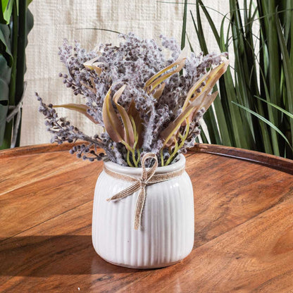 Lite Blue Artificial Flower Pot – 9×20cm PVC Plastic &amp; Nylon