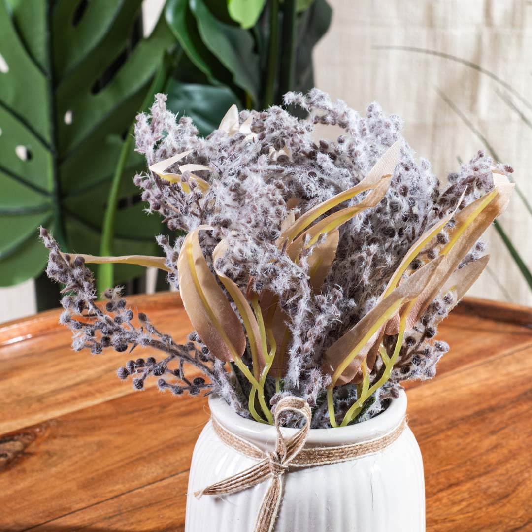 Lite Blue Artificial Flower Pot – 9×20cm PVC Plastic &amp; Nylon