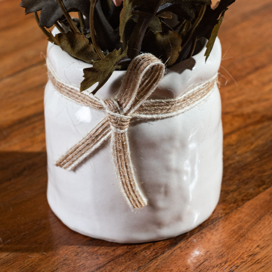 Yellow-Peach Artificial Flower Pot – 6×12cm PVC Plastic &amp; Nylon